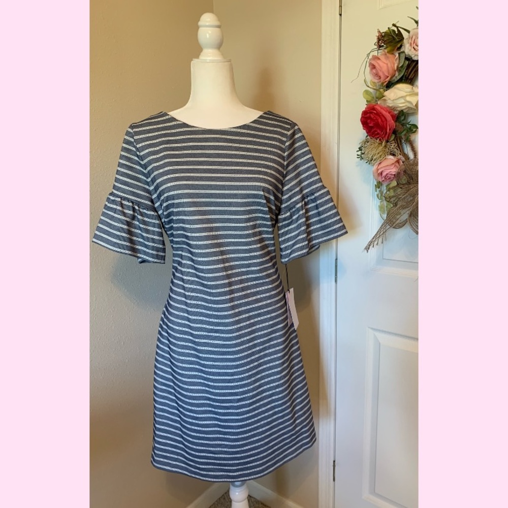 Ivanka Trump Blue and White Striped Dress